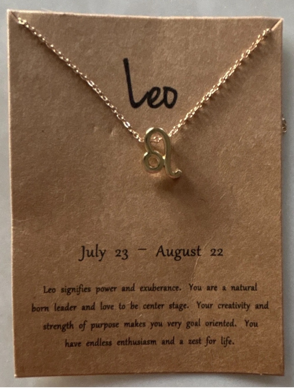 Leo Zodiac Necklace - Gold Leo Pendant Necklace